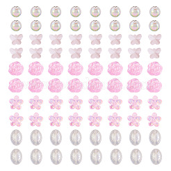 100Pcs 5 Styles Electroplate Transparent Glass Beads&nbsp;EGLA-TA0013-35B