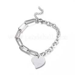 Non-Tarnish 304 Stainless Steel Paperclip Chains & Cable Chain Jewelry Sets&nbsp;SJEW-K153-14P