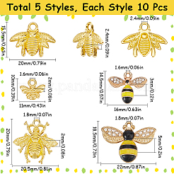 50Pcs 5 Style Alloy Pendant&nbsp;FIND-SC0009-09