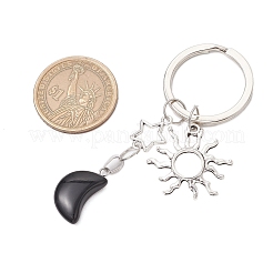 Synthetic Opalite & Natural Obsidian Pendant Keychains&nbsp;KEYC-JKC01212