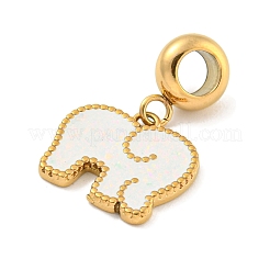 Ion Plating(IP) 304 Stainless Steel Enamel European Dangle Charms&nbsp;STAS-U005-44G-02