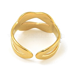 Ion Plating(IP) 304 Stainless Steel Cuff Open Rings&nbsp;RJEW-K283-05G