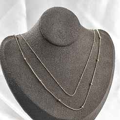 Brass Double Layer Necklaces&nbsp;NJEW-D302-52G