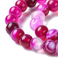 Natural Striped Agate/Banded Agate Bead Strands&nbsp;X-G-K166-13-6mm-03