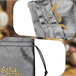 Rectangle Gold Stamping Velvet Tarot Storage Drawstring Bags for Divination&nbsp;ABAG-WH20001-25D