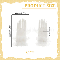 Polyester Lace Gloves for Bride&nbsp;AJEW-WH0609-862B