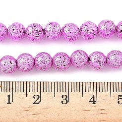 Electroplated Natural Lava Rock Beads Strands&nbsp;G-A263-A02-01