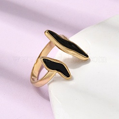 Wave Irregular 304 Stainless Steel Open Cuff Rings for Women&nbsp;RJEW-A091-19G