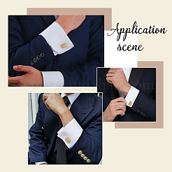 1 Pair Stainless Steel Cufflinks&nbsp;AJEW-AR0005-64