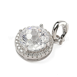 925 Sterling Silver Pave Cubic Zirconia Pendants&nbsp;STER-B009-01B-04