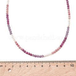 3.5MM Faceted Round Natural Amethyst & Rhodonite and Potato Natural Pearl Beaded Necklaces with 304 Stainless Steel End Chains&nbsp;NJEW-JN05974-02