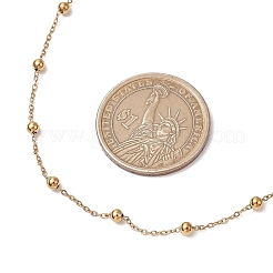 304 Stainless Steel Ball Cable Chain Necklaces&nbsp;NJEW-JN05166-01