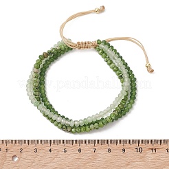 Adjustable Dyed Natural Malaysia Jade Beaded Multi-strand Bracelets for Women Men&nbsp;BJEW-JB13577-01
