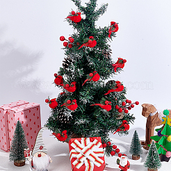 Felt & Feather & Foam Simulation Bird Christmas Tree Decorations&nbsp;DJEW-WH0028-031P