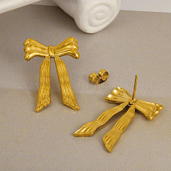 304 Stainless Steel Bowknot Stud Earrings&nbsp;OE8955-2
