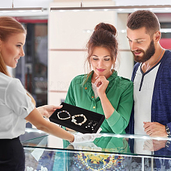 Rectangle Velvet Jewelry Display Trays for Rings&nbsp;ODIS-WH0113-14A