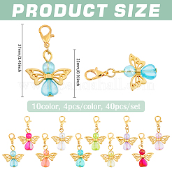 40Pcs 10 Colors Angel Acrylic Pendant Decorations&nbsp;HJEW-PH02043