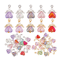 30Pcs 2 Colors Glass Pendants&nbsp;PALLOY-PH01718