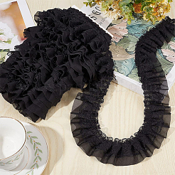 5M Double-Layer Pleated Polyester Chiffon Lace Trim&nbsp;OCOR-GF0006-69A