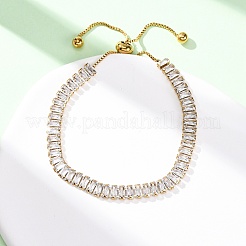 304 Stainless Steel Pave Clear Cubic Zirconia Tennis Bracelets&nbsp;BJEW-G754-03G-01