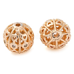 Brass Micro Pave Clear Cubic Zirconia Spacer Beads&nbsp;KK-Z089-09KCG-02