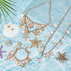 Ocean Theme Natural Shell Jewelry Sets&nbsp;SJEW-PH0001-20