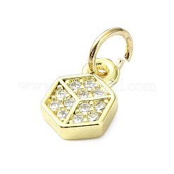 Brass Micro Pave Cubic Zirconia Pendants&nbsp;KK-H475-29B-01G