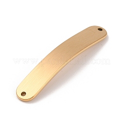 304 Stainless Steel Brushed Curved Rectangle Connector Charms&nbsp;STAS-R222-03G