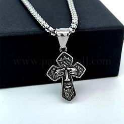 Ancient Greek Mythology 304 Stainless Steel Religion Jesus Cross Pendant Punk Necklaces for Men&nbsp;FR7566