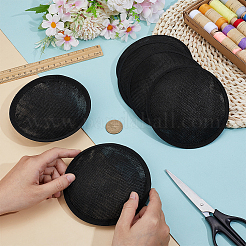 10Pcs Imitation Hemp Round Fascinator Hat Base for Millinery&nbsp;AJEW-BC0009-73