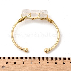 Natural Quartz Crystal Beads Cuff Bangles for Women&nbsp;BJEW-Q035-01G-08