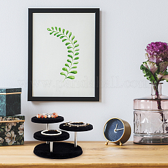3-Tier Wood Covered Velvet Jewelry Display Risers&nbsp;ODIS-WH0026-13A