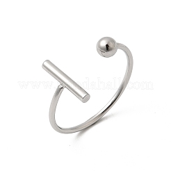 304 Stainless Steel Cuff Open Rings for Women&nbsp;RJEW-L338-01P