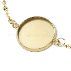 2Pcs 2 Colors 304 Stainless Steel Round Cabochon Setting Bracelets&nbsp;BJEW-JB11089