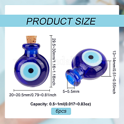 6Pcs Handmade Lampwork Perfume Bottle Pendants&nbsp;LAMP-BC0001-02