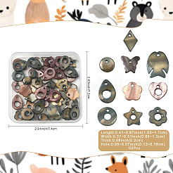50Pcs Natural Freshwater Dyed Shell Pendants&nbsp;SHEL-FS0001-17
