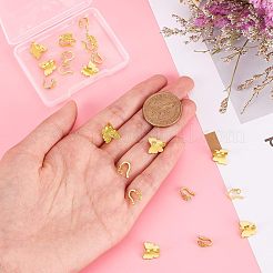 20Pcs 2 Style Rack Plating Brass S Hook Clasps&nbsp;KK-FH0003-91