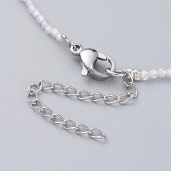 Cubic Zirconia Beaded Necklaces&nbsp;NJEW-JN02618-04
