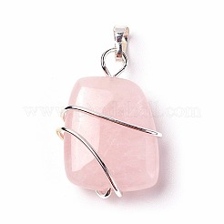 Natural Rose Quartz Pendants&nbsp;G-I220-D04