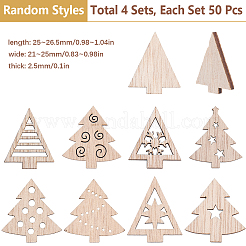 4Sets Wood Pendant Decorations&nbsp;WOOD-SC0001-90A