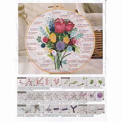 DIY Bouquet Pattern Embroidery Kit&nbsp;DIY-O021-16
