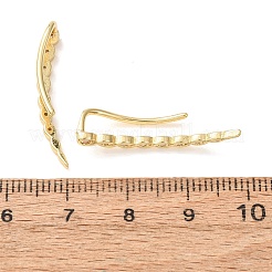 Brass Pave Cubic Zirconia Stud Crawler Earrings&nbsp;KK-CBAA351-04G