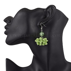 3 Pairs Glass Round Dangle Earrings&nbsp;EJEW-JE06550