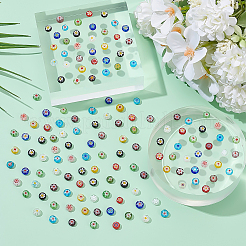 240Pcs Flat Round Handmade Millefiori Glass Beads&nbsp;LAMP-ME0001-12