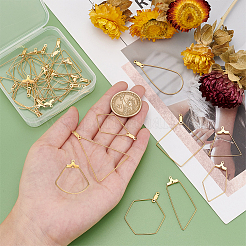 36Pcs Kite & Geometric 304 Stainless Steel Wire Pendants&nbsp;STAS-PH0001-58