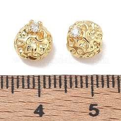 Brass Micro Pave Clear Cubic Zirconia Beads&nbsp;CU-CBA91C0-06G