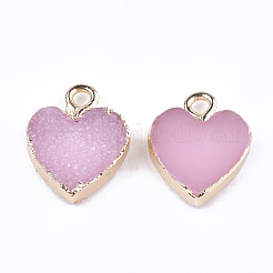 Electroplate Druzy Resin Pendants&nbsp;X-RESI-S366-01G