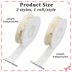 2 Rolls 2 Styles Chiffon Lace Trim for Sewing Decoration&nbsp;OCOR-CY0001-65A