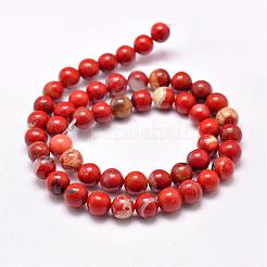 Natural Red Jasper Beads Strands&nbsp;G-F348-02-4mm