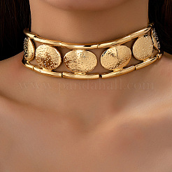 Alloy Oval Hollow Choker Necklaces for Women&nbsp;WGA6DF3-01
